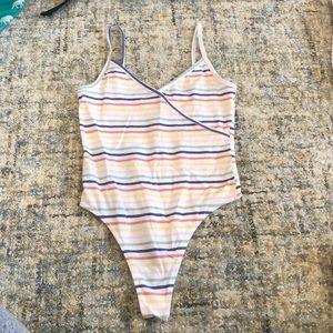 Striped body suit